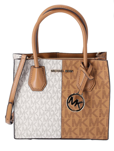 Michael Kors Women's Mercer Medium Two-Tone Logo Crossbody Bag Deer