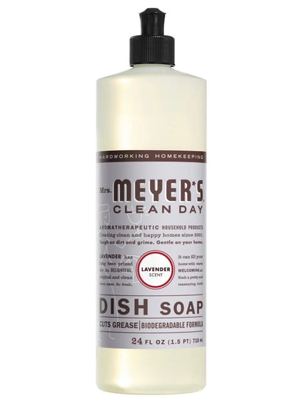 MRS. MEYER'S CLEAN DAY Liquid Dish Soap, Biodegradable Formula 24 fl oz