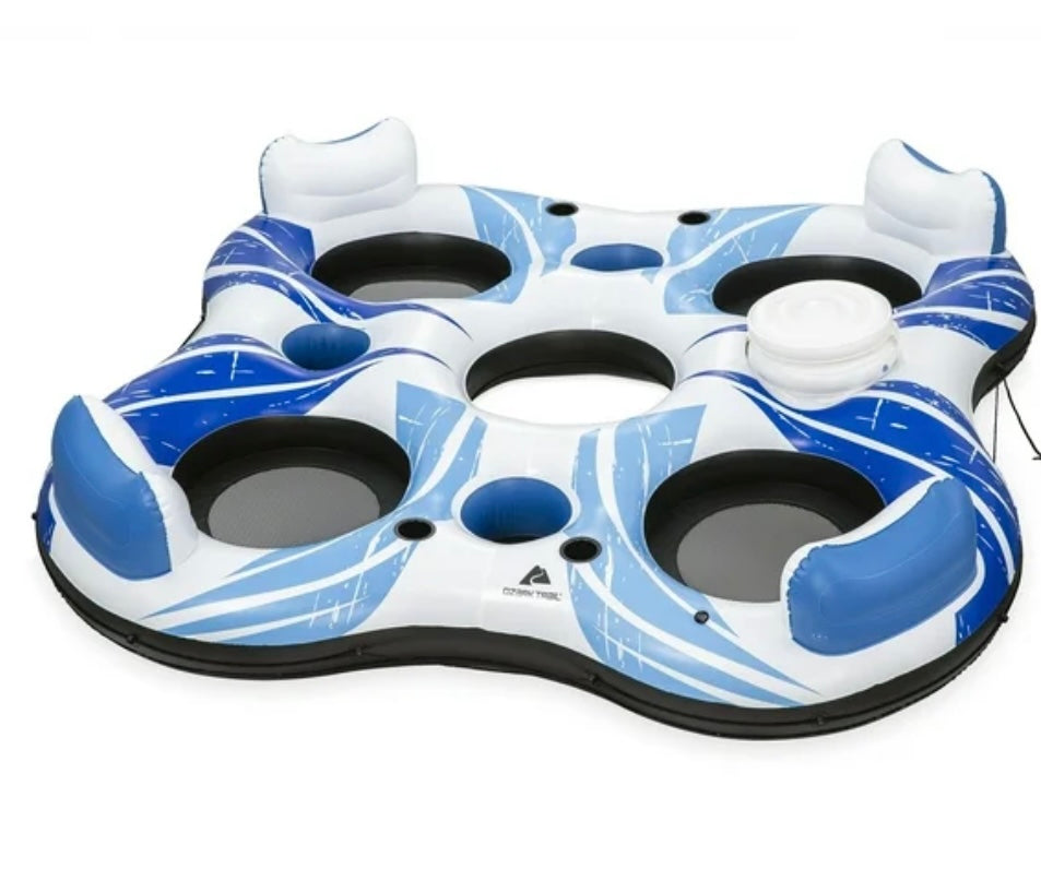 Ozark Trail Rapid Rider IV – 4-Person Inflatable Float with Cooler & Cup Holders