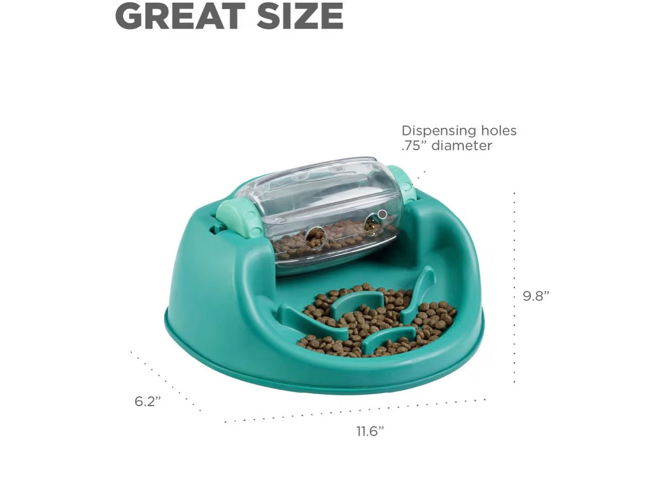 Outward Hound by Nina Ottosson Spin N' Eat Dog Puzzle and Slow Feeder, Level 2 Intermediate Enrichment Toy, Green