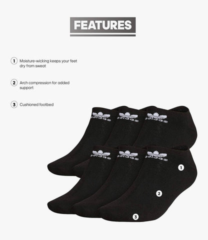 adidas Originals unisex No Show Socks (6-pair) No Show Sock
