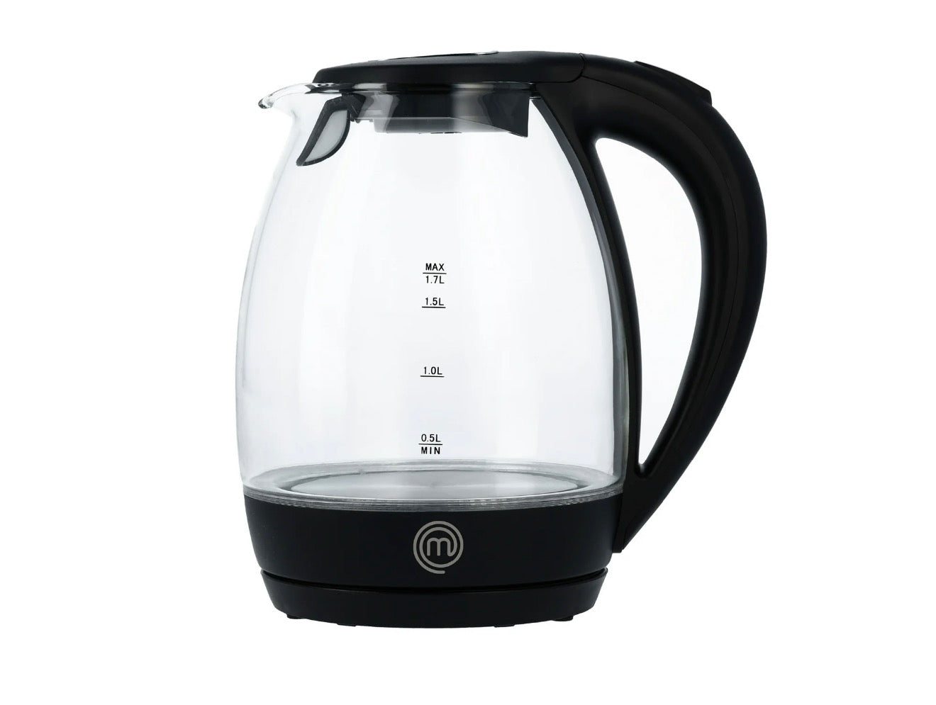 MasterChef Electric Tea Kettle, Glass and Black Water Boiler