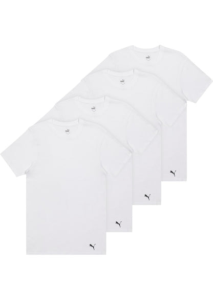 Puma Mens 4 Pack Cotton Crewneck Short Sleeve T-Shirt