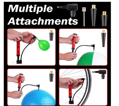 USB Dual-Action Hand Pump for Sports Balls – Includes 5 Needles, 2 Nozzles, Hose Adapter