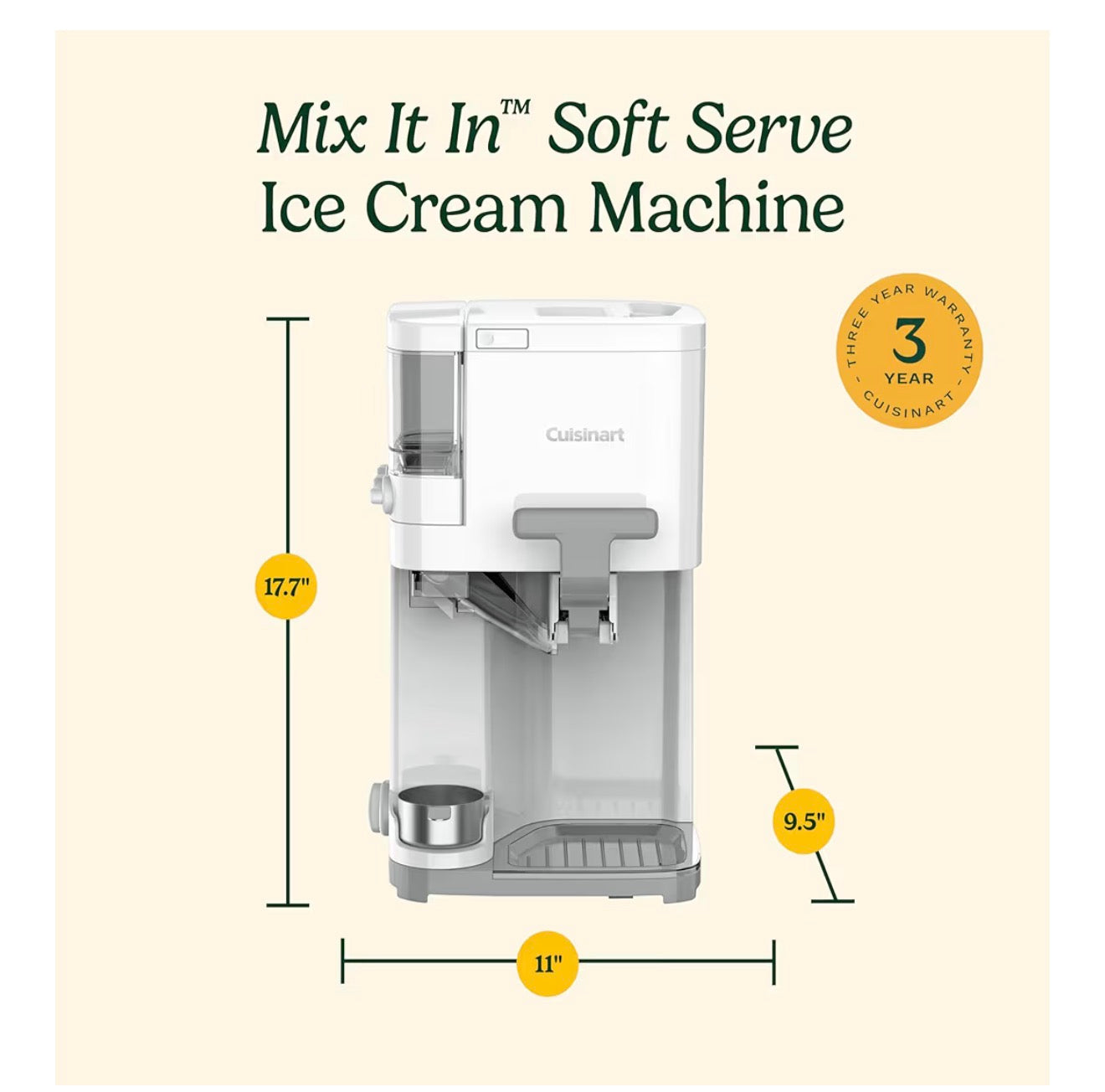 Cuisinart Soft Serve Ice Cream Machine- Mix It In Ice Cream Maker