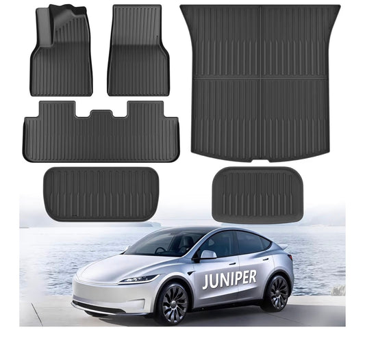 Tesla Model Y Floor Mats Juniper TPE Frunk Trunk Cargo Liner Front Rear