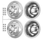 Stainless Steel Wheel Simulators 16 Inch Set Of 4 Universal Fits Trucks
