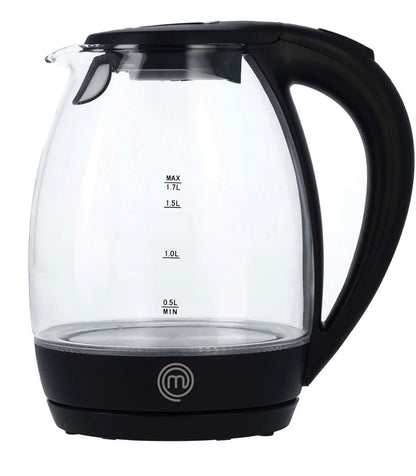 MasterChef Electric Tea Kettle, Glass and Black Water Boiler