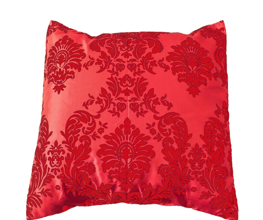 Lovemyfabric Taffeta Damask Throw Pillow Cover 18x18 Red on Red Victorian Print