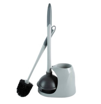 Bath Bliss Grey Plastic Toilet Brush Holder