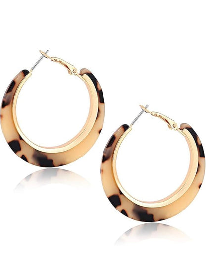 Women’s Acrylic Tortoise-Shell Hoop Earrings