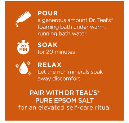 Dr Teal's Foaming Bath with Pure Epsom Salt, Cozy Fireside (Chestnut & Cedar), 34 fl oz – Limited Edition