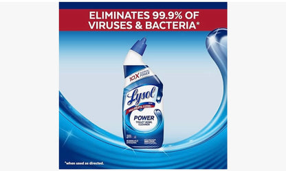 Lysol Power Toilet Bowl Cleaner Gel, For Cleaning and Disinfecting, Stain Removal, 24oz