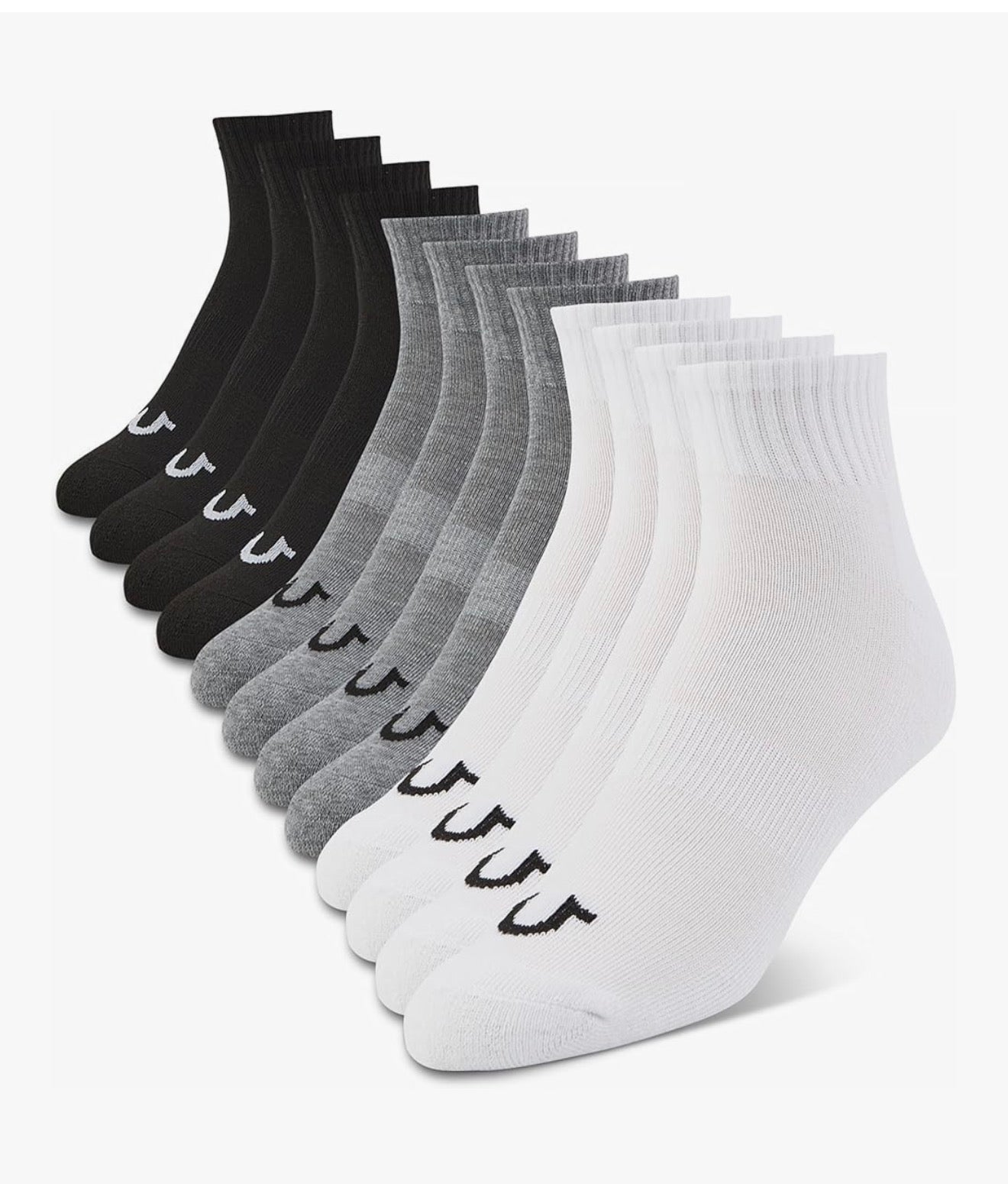 True Religion Mens Socks Ankle Socks for Men 12 Pairs Quarter Premium Athletic