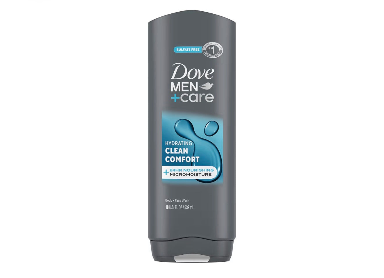 Dove Men+Care Body and Face Wash Hydrating Clean Comfort Body Wash for Men with 24-Hour Nourishing Micromoisture Technology 18 oz