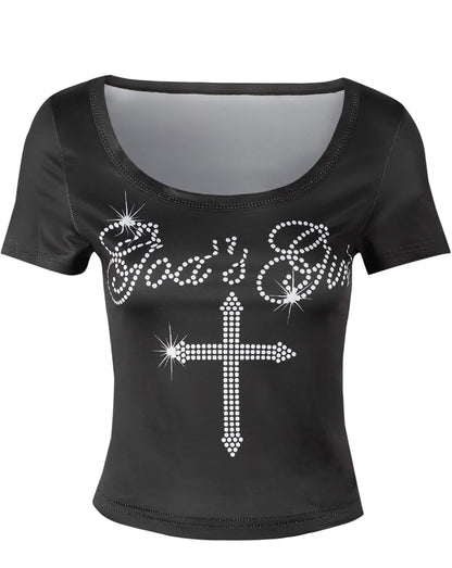 1 / 4
Tshirts Shirts for Women Going Out Crop Tops