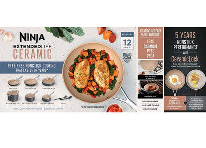 Ninja Extended Life Essential Ceramic 12-Piece Cookware Set