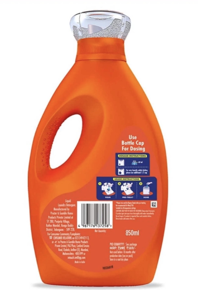 Tide Liquid Detergent Blue Import 850 ml