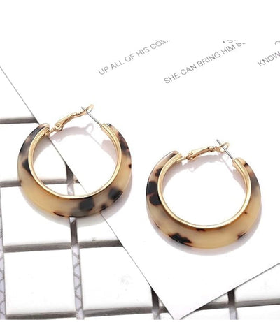 Women’s Acrylic Tortoise-Shell Hoop Earrings