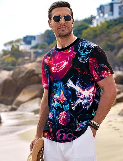 Neon Skull Fusion Graphic T-Shirt