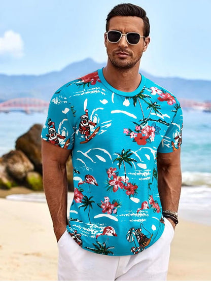 Tropical Santa Beach Graphic T-Shirt
