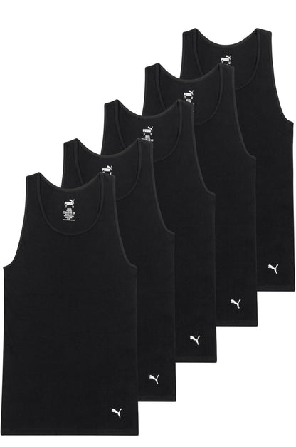 Puma Mens 5 Pack Cotton Rib Tank Top