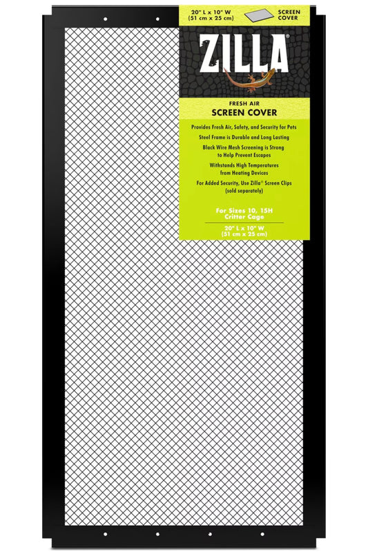 Zilla Reptile Terrarium Fresh Air Screen Cover 20 By 10 Inches