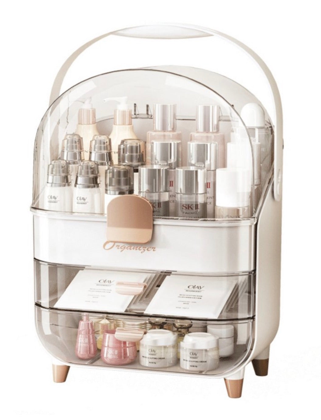 Dustproof Acryl Makeup Organizer With 2
Drawers 1 Large Storage Space