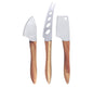 Swissmar 3-Piece Cheese Knife Set for Charcuterie Board - Elegant Utensils for Slicing Soft & Hard Cheeses - Stainless Steel Blades with Acacia Wood Handles - Perfect for Kitchen Collection