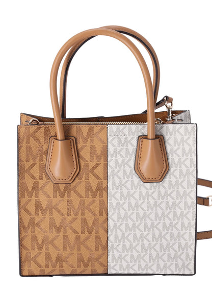 Michael Kors Women's Mercer Medium Two-Tone Logo Crossbody Bag Deer