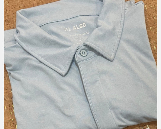 01.Algo Performance Polo Shirt Mens XXL-SH Stretch UV SPF 40 Short Sleeve Golf