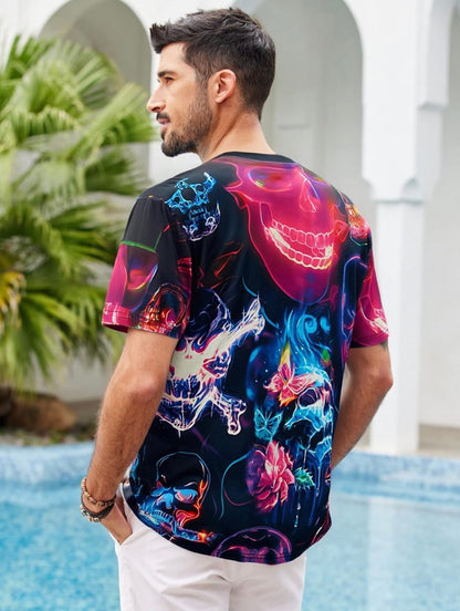 Neon Skull Fusion Graphic T-Shirt