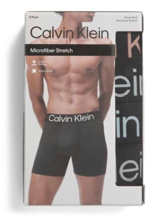 CALVIN KLEIN 5pk bold logo stretch boxer briefs