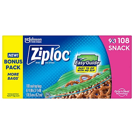 Ziploc snack bags 108 count