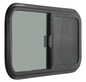 24” x 20” Horizontal RV Sliding Window with Screen – Black Frame, Tinted Glass