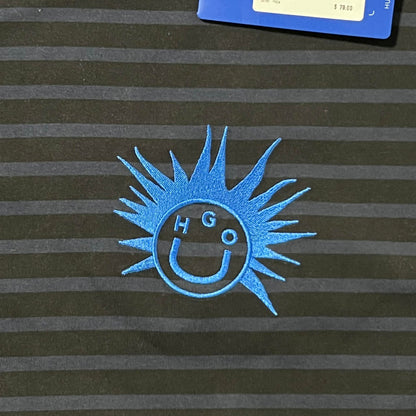 Men's Striped Cotton Logo Graphic Crewneck T-Shirt